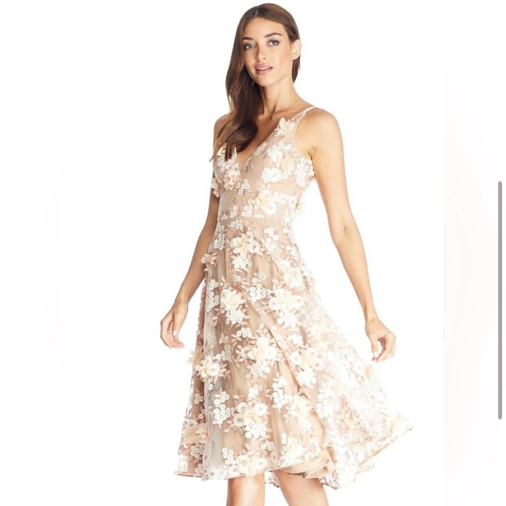 NWT Dress The Population Elisa Floral Appliqué Dress - Picture 2 of 13
